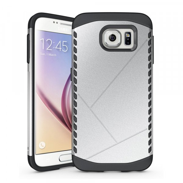 Wholesale Samsung Galaxy S6 Shield Hybrid Case (Silver)